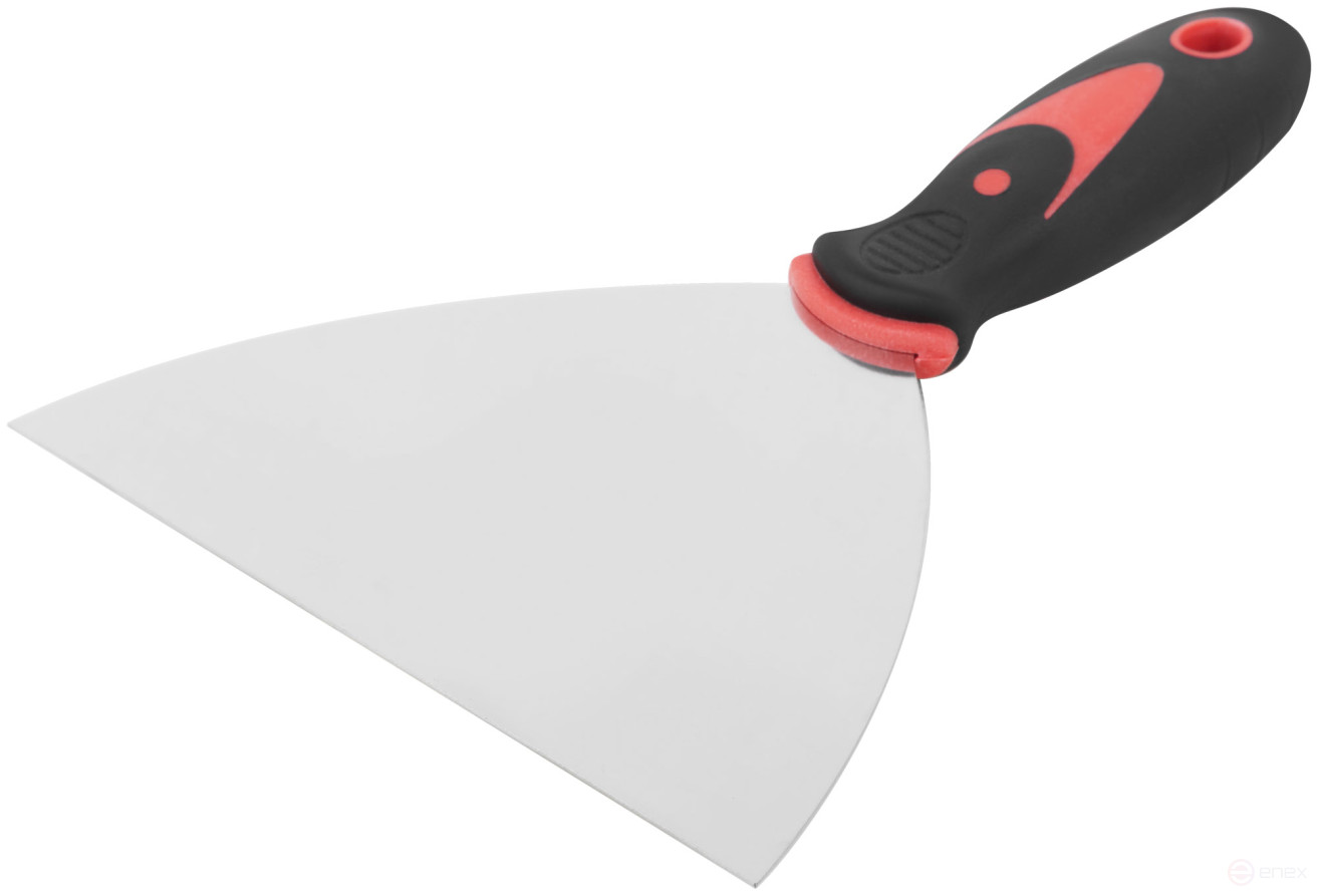 Шпатель, нерж.сталь, прорезиненная ручка 6" (150 мм)