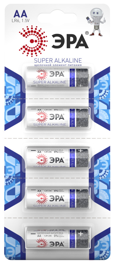 Батарейки ЭРА LR6-5BL Strip SUPER Alkaline