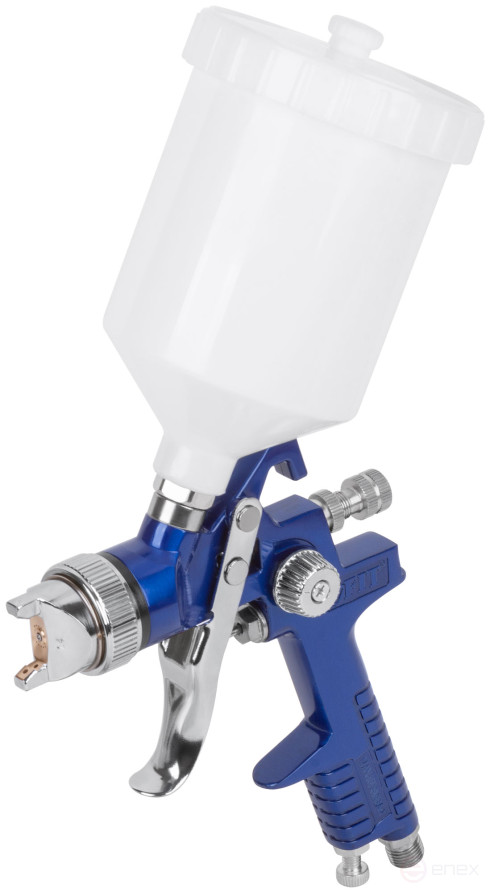 HVLP pneumatic spray gun, plastic top tank 600 ml, 1.4 mm