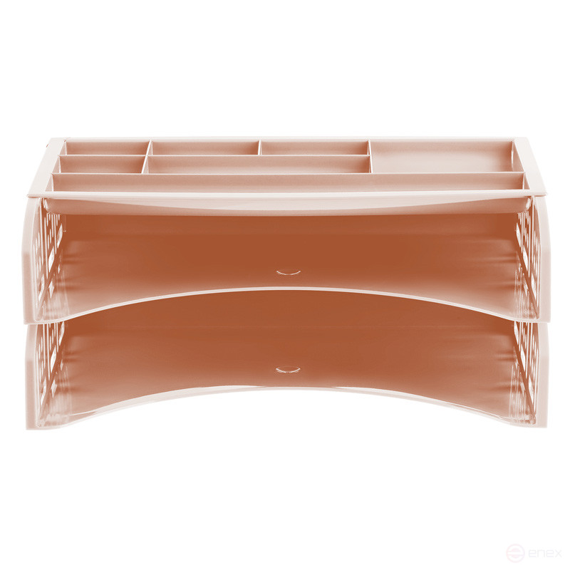 Paper tray horizontal STAMP "Field", set of 2 pcs. + organizer, pink Paris