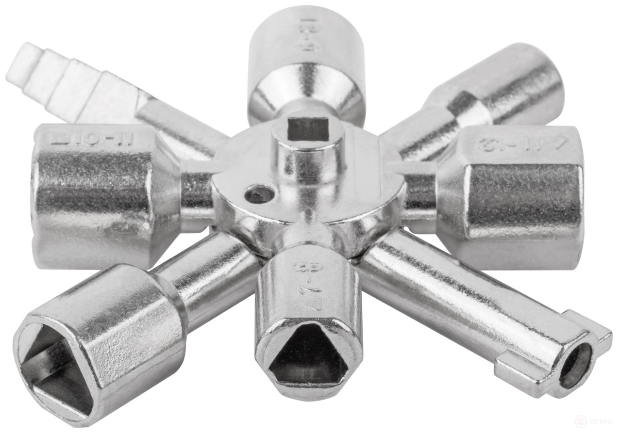 Ключ универсальный для электрошкафов 10-в-1, двусторонняя CrV бита РН2/SL7