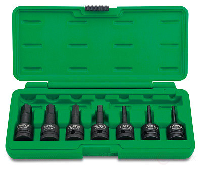 Набор ударных шестигранников 1/2" 4-14 мм, 7 предметов TOPTUL