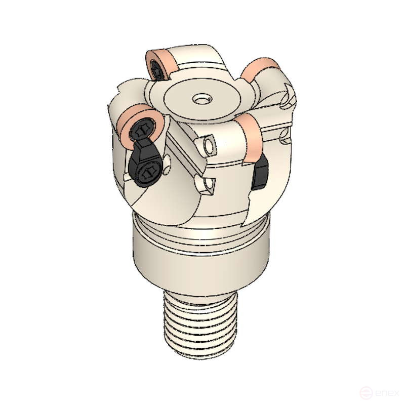 Концевая фреза RD..1003 ISO d-20 мм, L-50 мм, Z-2, с винтовым хвостовиком M 10