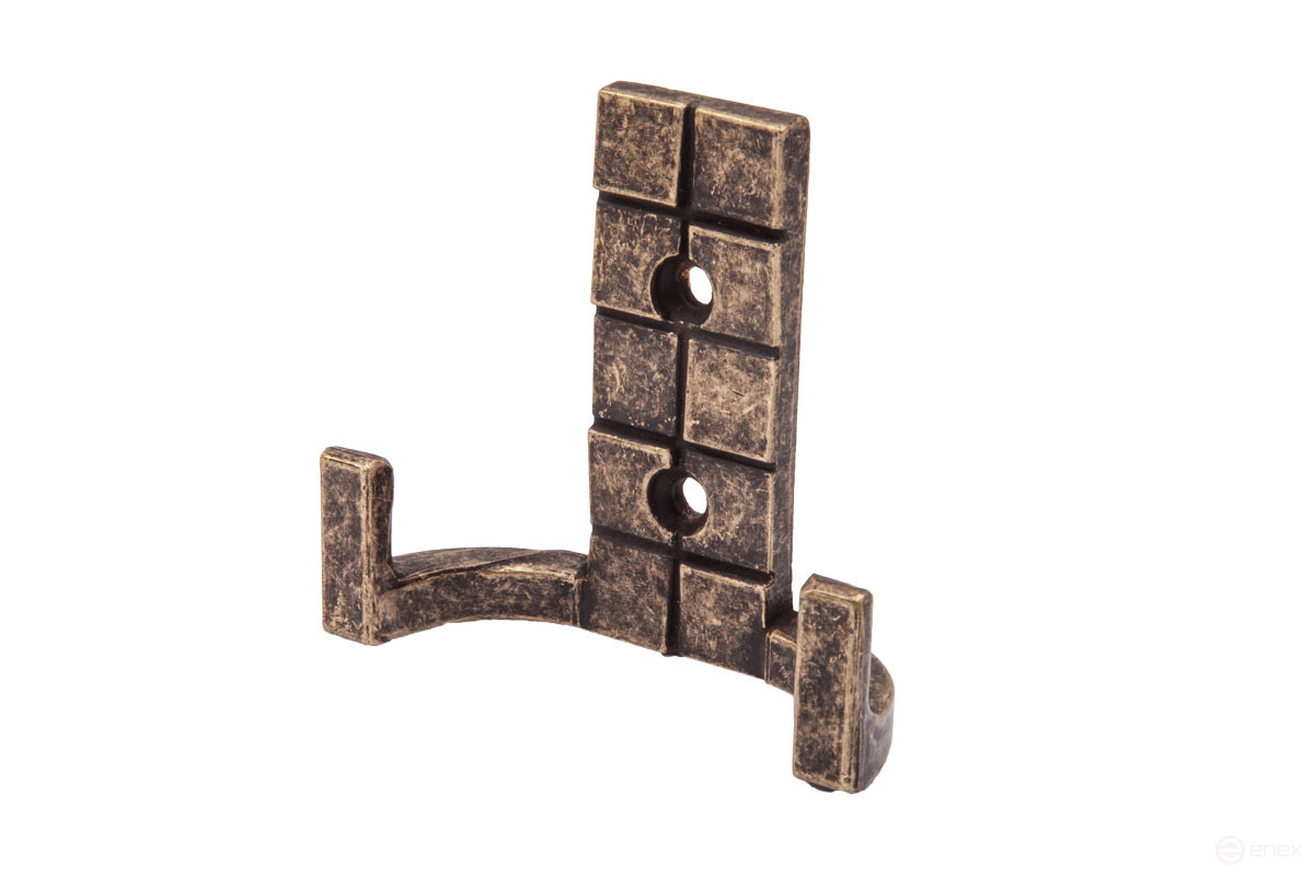 Hook meb. two-horn metal TETRIS old gold AKS