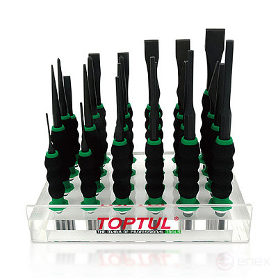 Set of chisels, gouges and kerners with protective handles 24 pieces TOPTUL GAAY0010