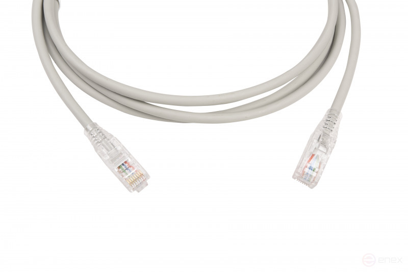 WRline WR-PC-RJ45-UTP-5E-2-GY Patch Cord U/UTP, category 5e, 2xRJ45, unshielded, grey, LSZH, 2m