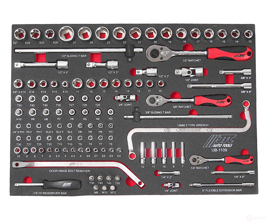 Набор инструментов 109 предметов слесарно-монтажный в ложементе JTC