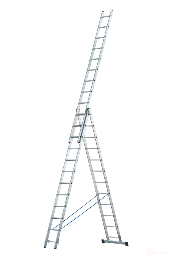 Three-section aluminum ladder, 3 sections of 12 steps AL 3x12 P70