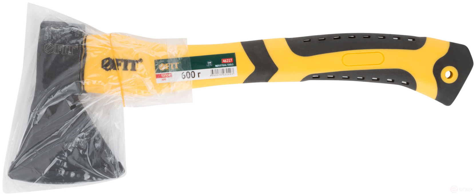 The axe is forged reinforced steel, reinforced fiberglass handle, anti-vibration pads 600 gr.