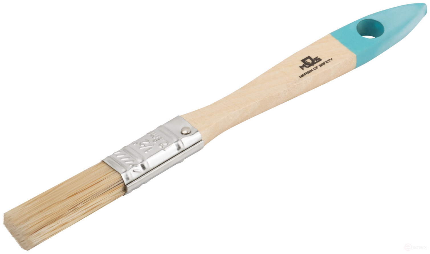 Flute brush, natural light bristles, wooden handle 1/2" (13 mm)