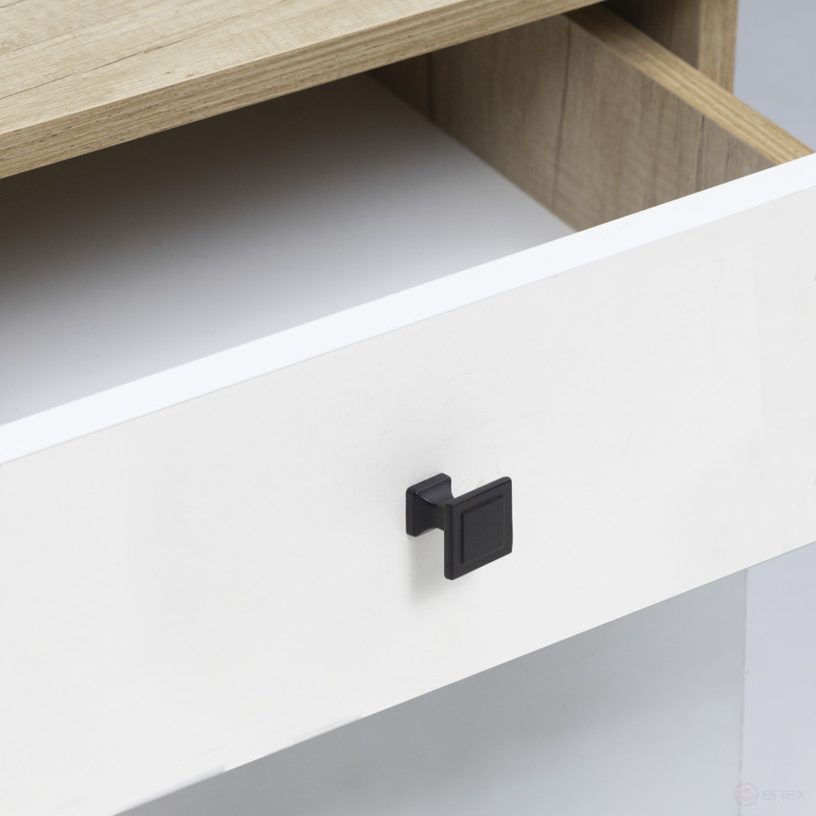 Pen meb. button met. SQUARE, matte black, AKS