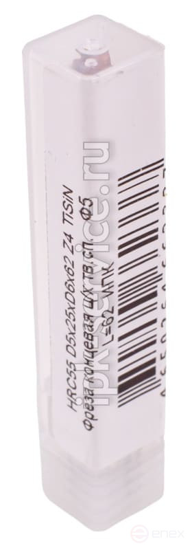 HRC55 D5x25xD6x62 Z4 TiSiN Фреза концевая ц/х тв.сп. Ф5 L=62 ИПК