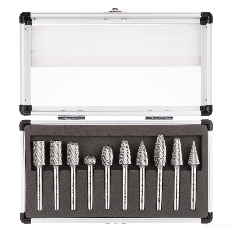 Наб.борфрез № 704 (Формы A, B, C, D, E, F, G, H, L ,M, все D = 12 мм) (10 позиций)