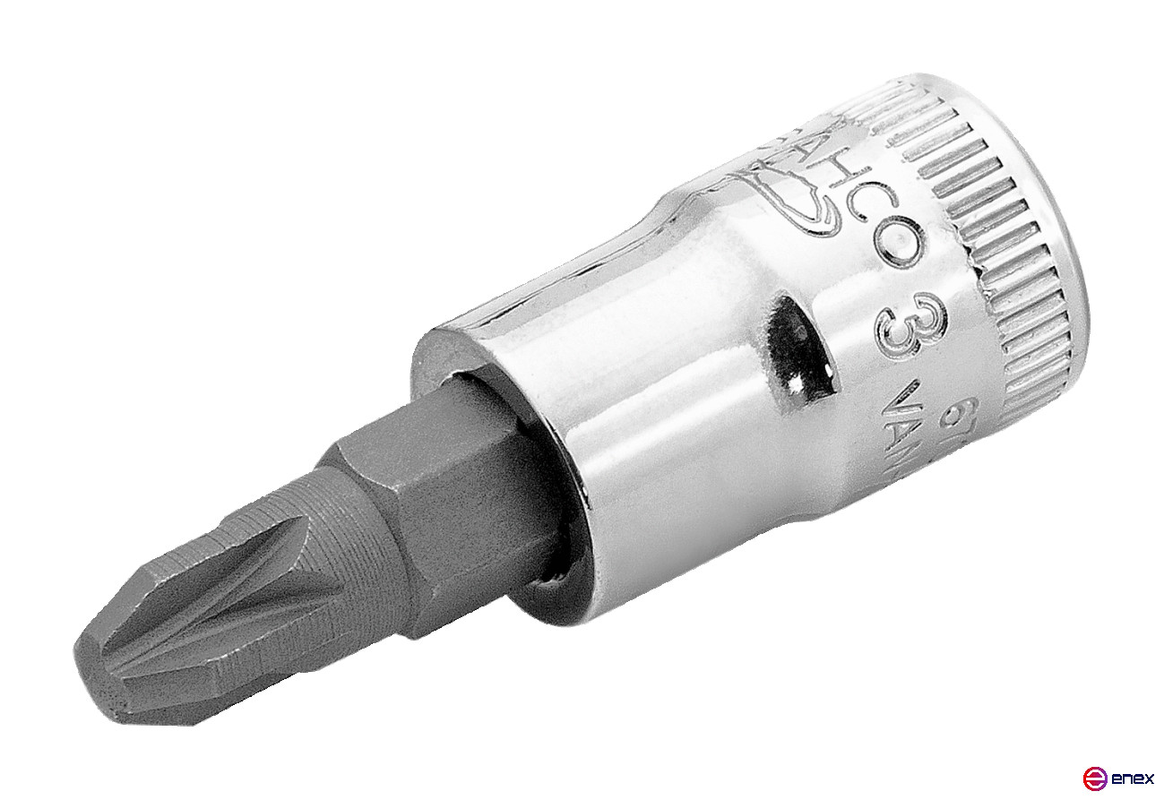 1/4" End Head with screw insert Pozidriv PZ1 6709PZ-1