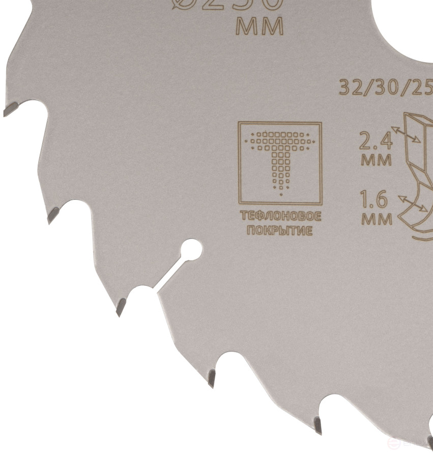 Диск пильный по дереву с тефлоновым покрытием 24Т, CUTOP Profi plus, 230 х 1,6/2,4 х 32/30/25,4/20 мм