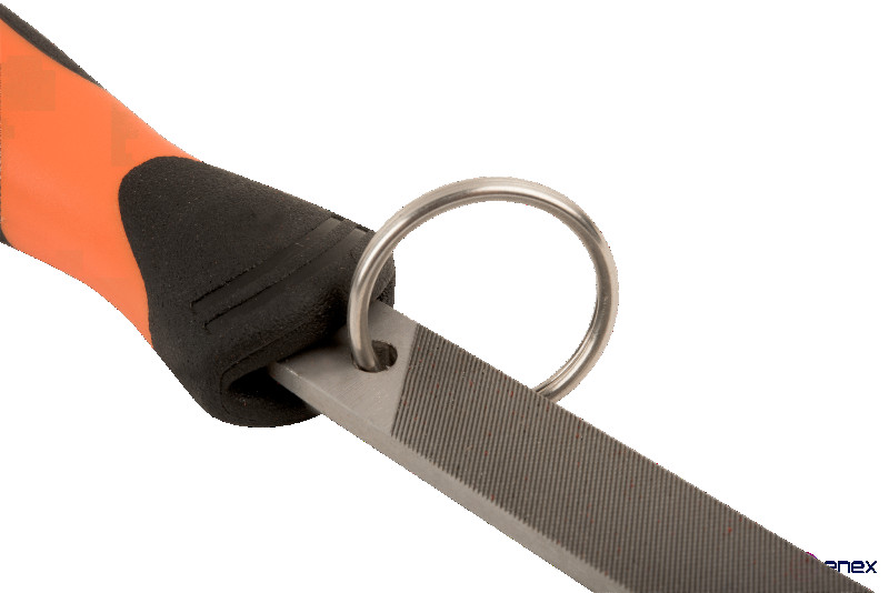 Напильник плоский с рукояткой ERGO и предохранительным кольцом 300 мм, насечка драчевая