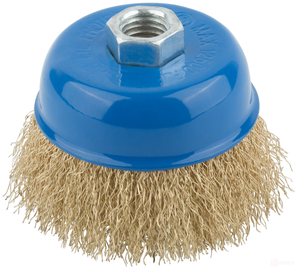 Korschetka, type "cup", nut M14, latuned steel wavy wire 75 mm