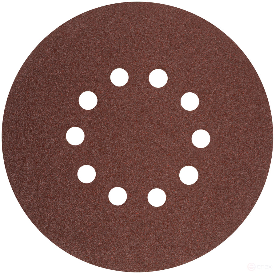 Круги шлифовальные с отверстиями (липучка), алюминий-оксидные, 225 мм, 5 шт. Р 40