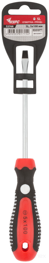 Screwdriver "Trend", CrV steel, rubberized handle 5x100 mm SL