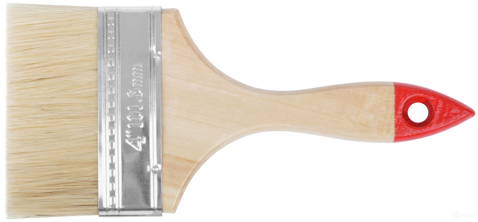 Кисть флейцевая "Оптима", натур. cветлая щетина, деревянная ручка 4" (100 мм)