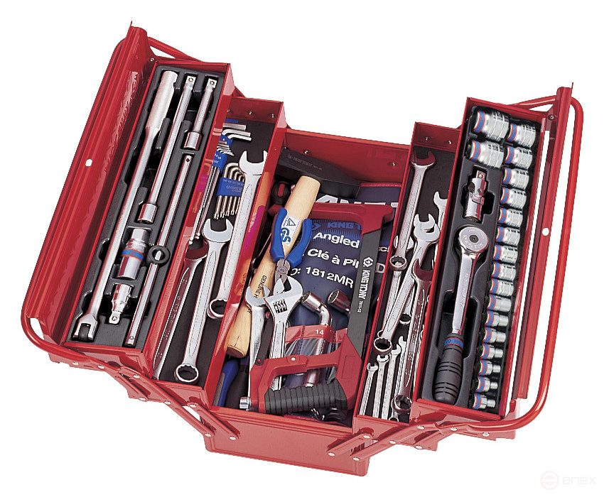 88-piece tool kit, universal, folding drawer KING TONY 902-089MR01