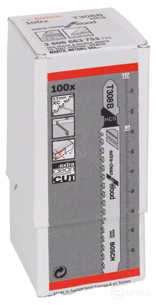 Пильное полотно T 308 B Extraclean for Wood, 2608663753
