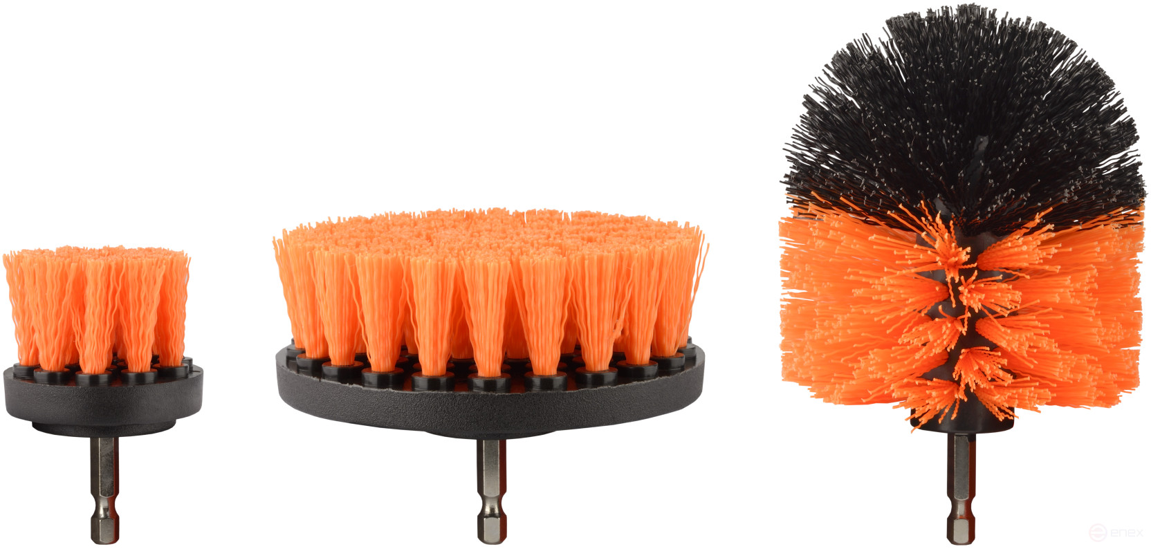 Набор щеток нейлоновых для дрели 3шт (D-50/80/130; 1/4"HEX хвостовик) АвтоDело 41045