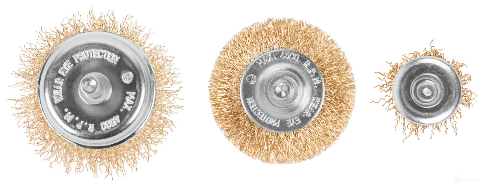 Набор щеток для дрели, 3 шт. ("Чашки" 25, 50 мм, "Плоская" 50 мм, латун. витая проволока, блистер, CUTOP Profi)