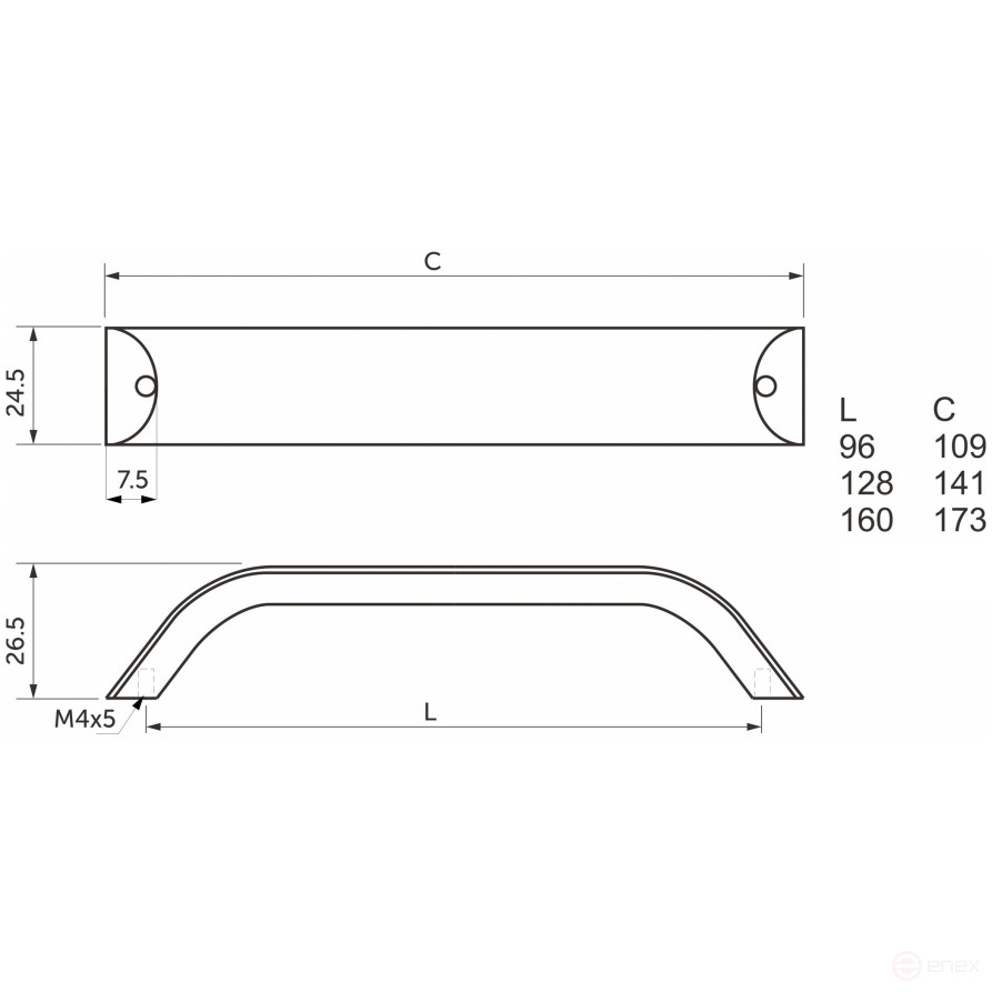 The handle is meb. WPY 337 L-160, matte black AKS