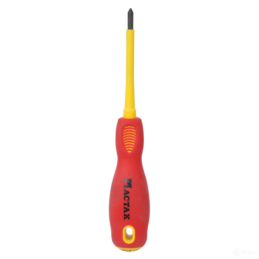 Отвертка крестовая Phillips №1, 80 мм, диэлектрическая, держатель МАСТАК 041-01080EH