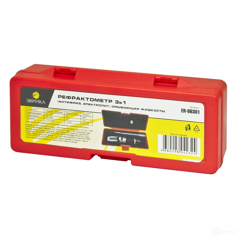 Refractometer ER-86301 3in1 (antifreeze,electrolyte,washing liquid) EUREKA /1/50