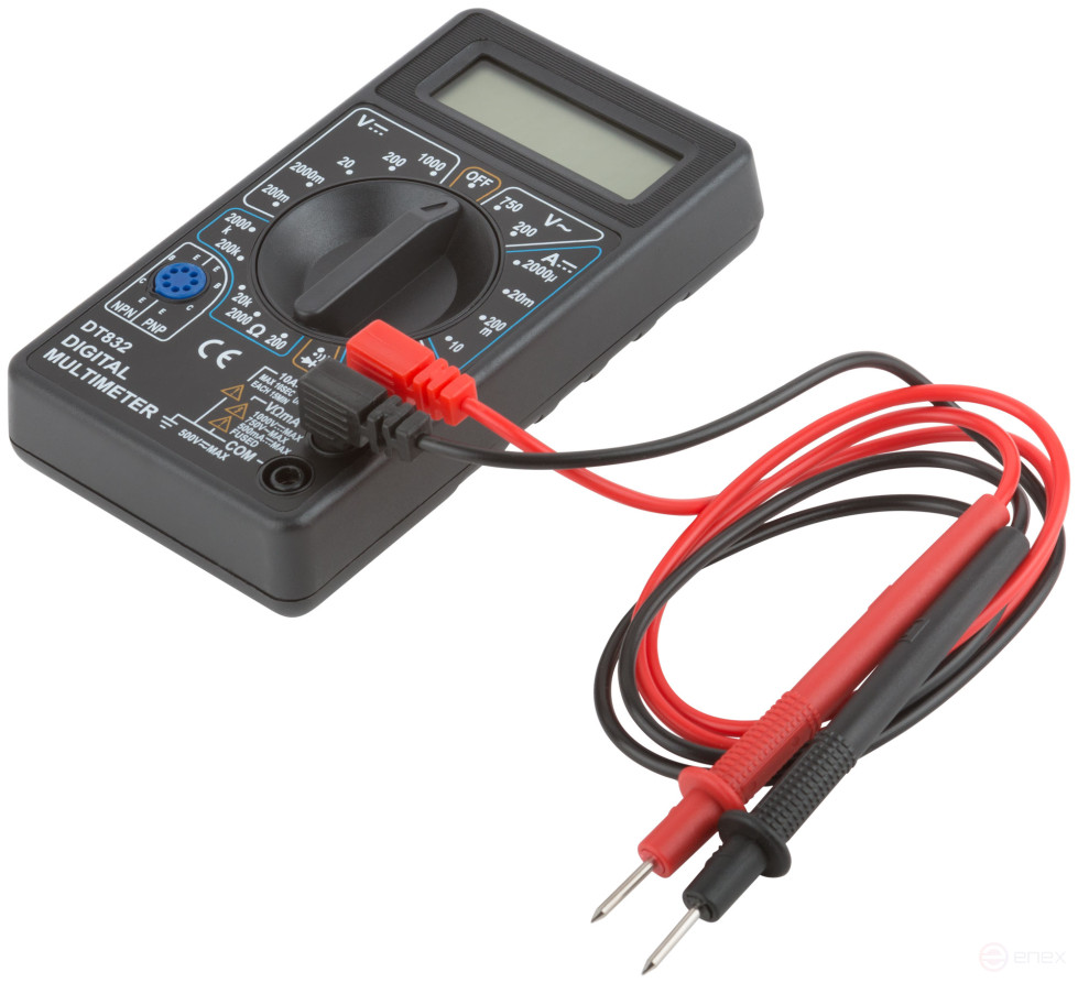 Мультиметр 0,1 мВ-1000 В; 0,1 В-750 В; 1 мкА-10 А; 0,1 Ом-2 МОм; коробка