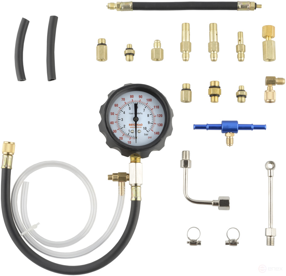 Fuel pressure meter (0-10 bar, gasoline engines; 20pr) Avtodor 40147