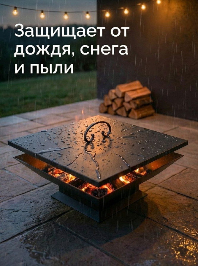 Крышка пламегаситель для костровой чаши 51*51 см