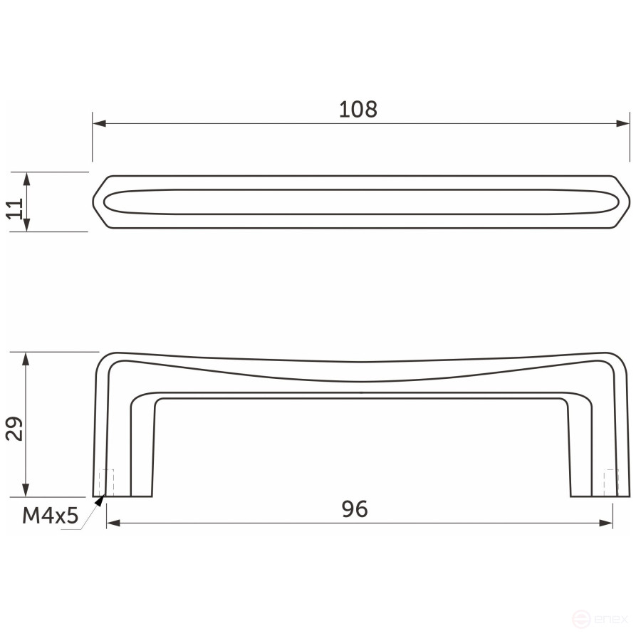 Handle meb. KUBIC-96, glossy nickel, AKS
