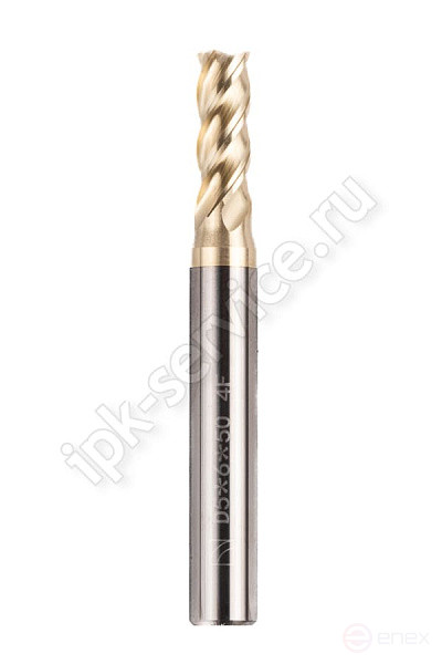 End milling cutter c/x tv.sp. f3 L=50 Z4 ZrN on stainless steel and titanium