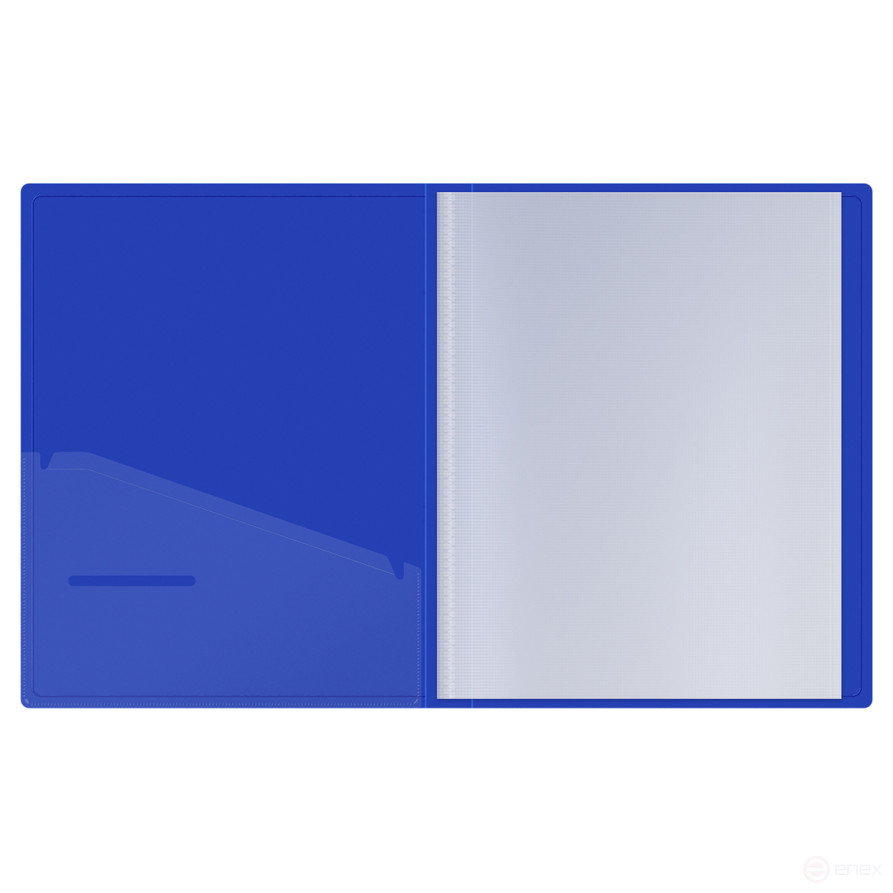 Folder with 60 Berlingo "Soft Touch" inserts, 30 mm, 700 microns, blue, with inner pocket