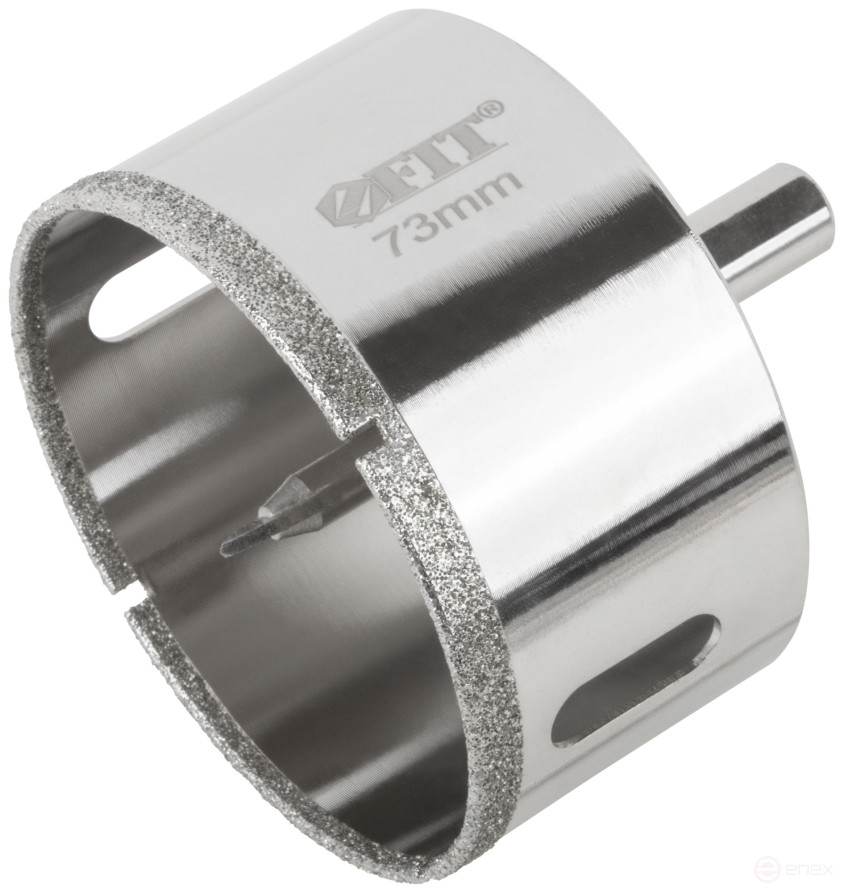 Коронка кольцевая по керамограниту, камню и кафелю алмазная с центровочным сверлом 73х70 мм