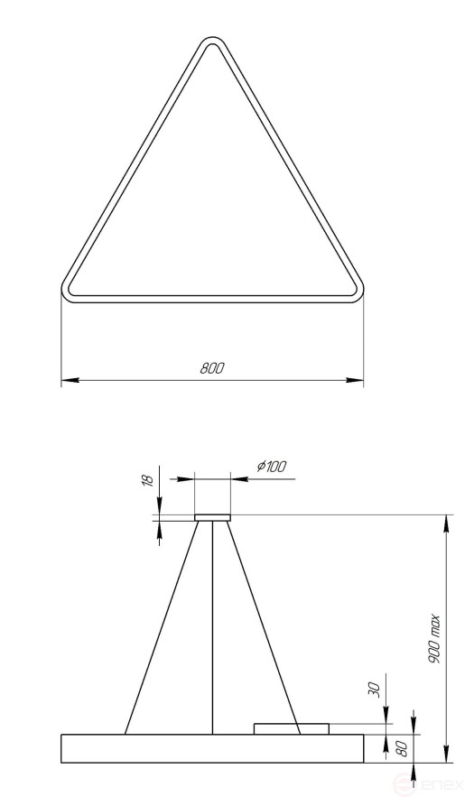 Светильник LED ЭРА Geometria SPO-152-B-40K-048 Delta 48Вт 4000К 3500Лм IP40 800*800*80 черный подвесной