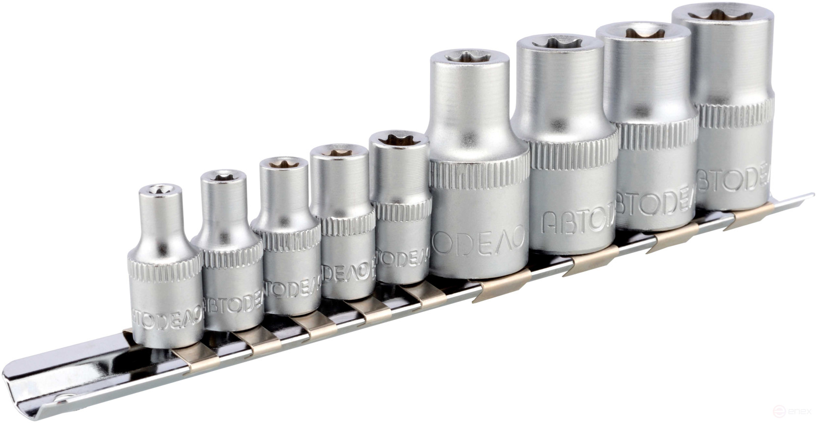 Набор головок TORX E4-E16 (DR1/4"&1/2"; 9пр; планка) (АвтоDело) 39829