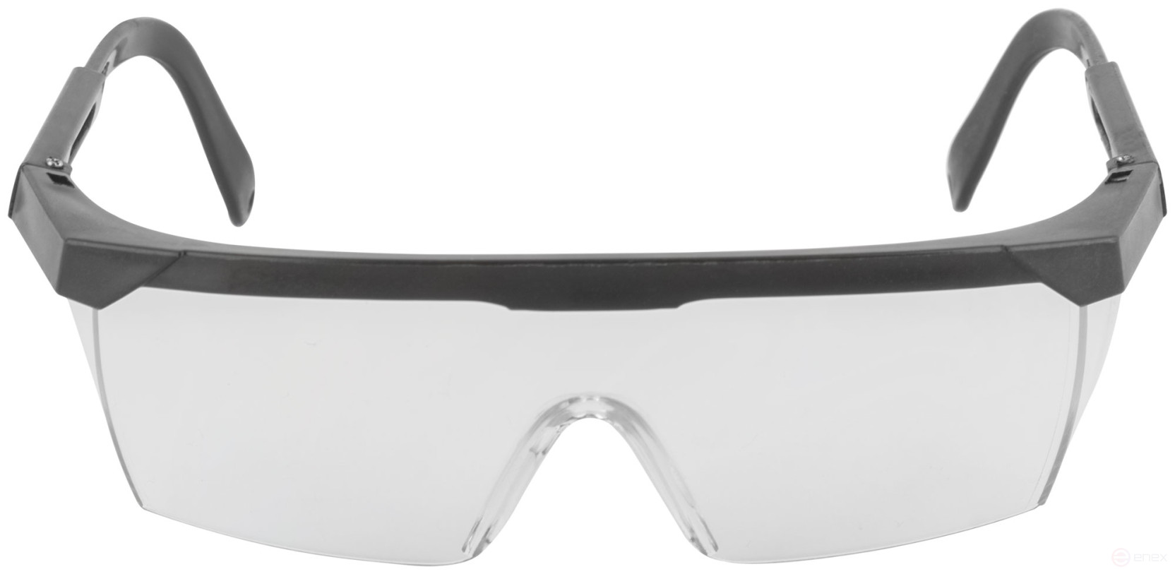 Safety glasses with adjustable arms, transparent