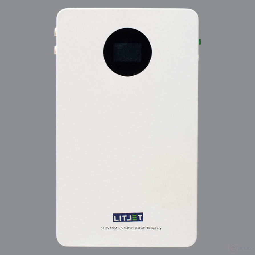 Литиевый аккумулятор тяговый ЛИТДЖЕТ GREEN LiFePO4 51,2V 100Ah 5KWh 100A, CAN/RS485 c/d 100A настенный