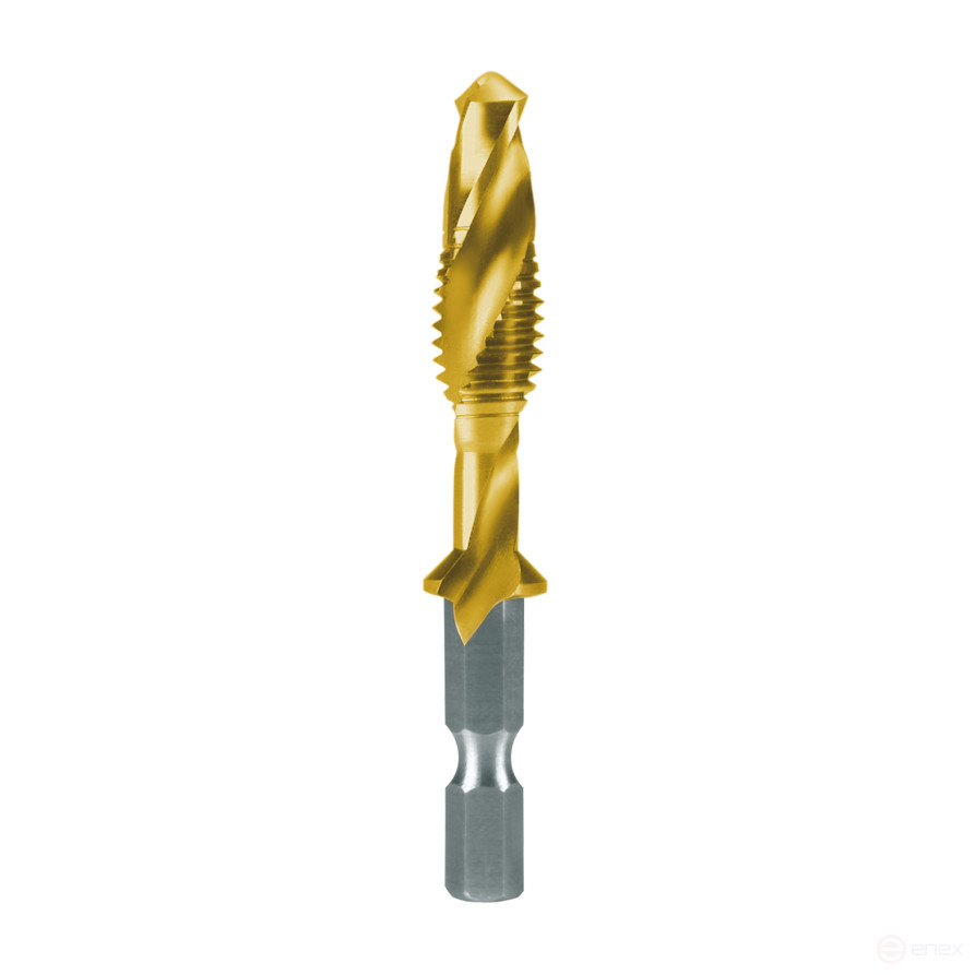 Machine tap HSS combined - Bit elongated ground M 3x0.5 TiN