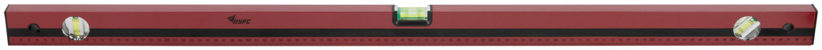 Optima level, 3 eyes, red body, milled working face, 1000 mm scale