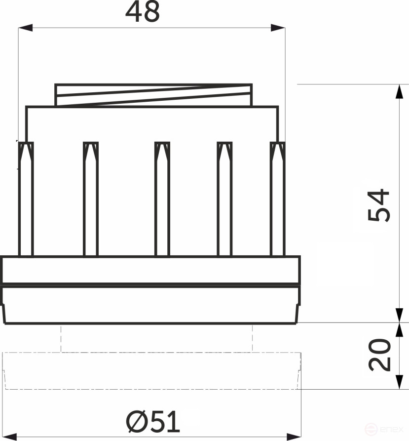 Заглушка на трубу d50, черный AKS