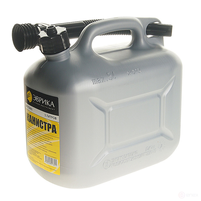 Канистра ER-75005 полиэтиленовая с носиком-лейкой 5л ЭВРИКА /1/3