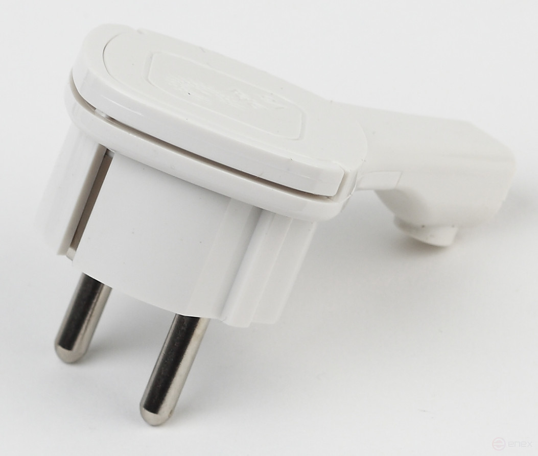 Вилка ЭРА V5(U) ультра плоская c заземлением 16A с кольцом белая