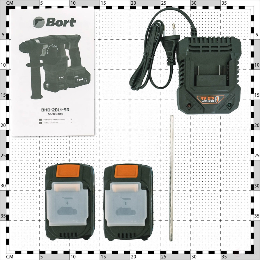 Battery punch BORT BHD-20Li-SR (2x4.0Ah+battery)