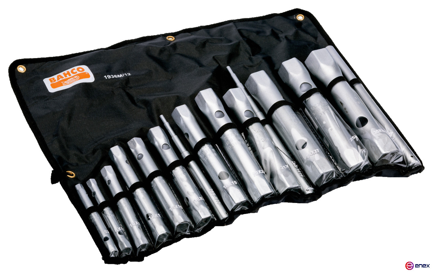 Набор двухсторонних торцевых ключей и ступенчатым воротком, 12 шт