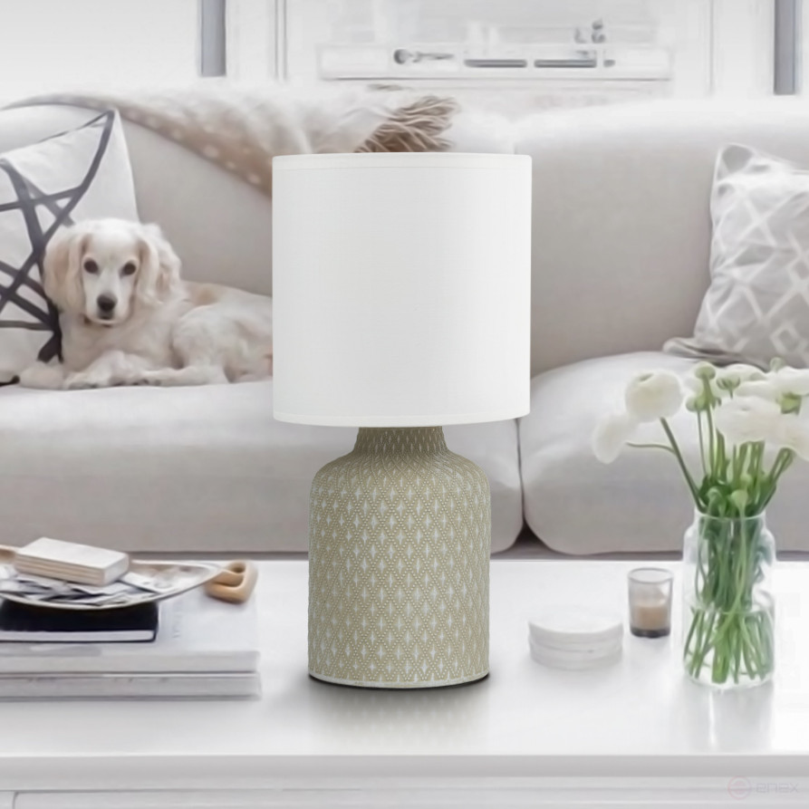 Rivoli Sabrina 7043-501 Table Lamp 1 * E14 40W ceramic grey with lampshade